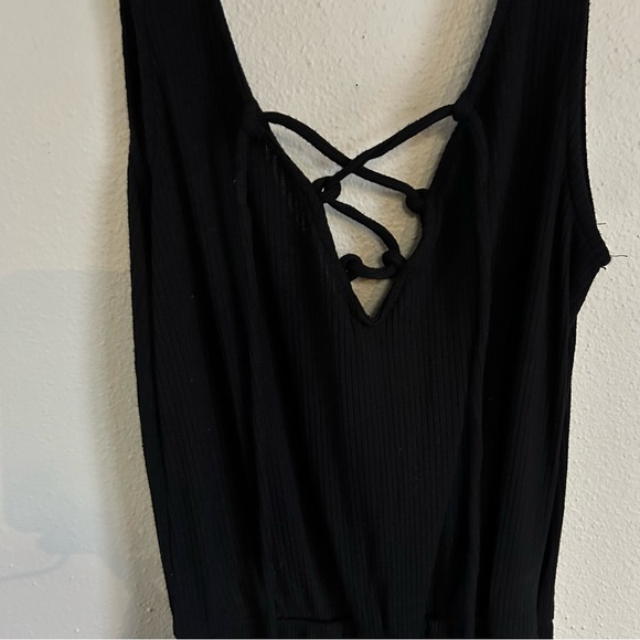 Black Ribbed Romper - Picture 3 of 5